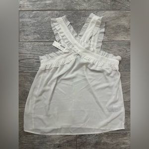 NWT Jcrew white ruffled blouse